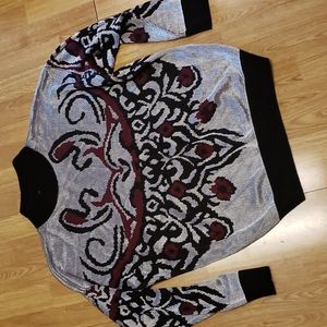 Vintage 80s patterned sweater XL